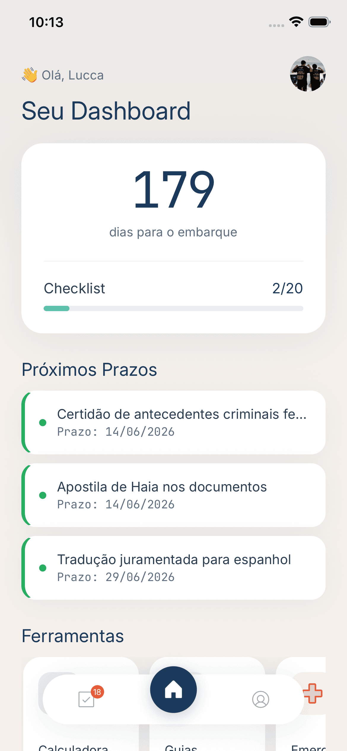 Screenshot do app Wayfar