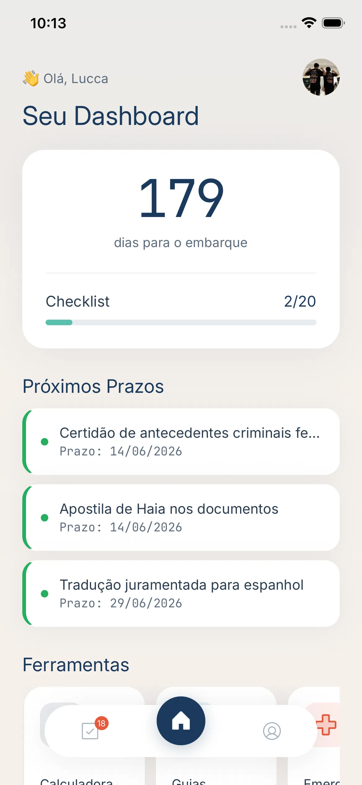 Screenshot do app Wayfar