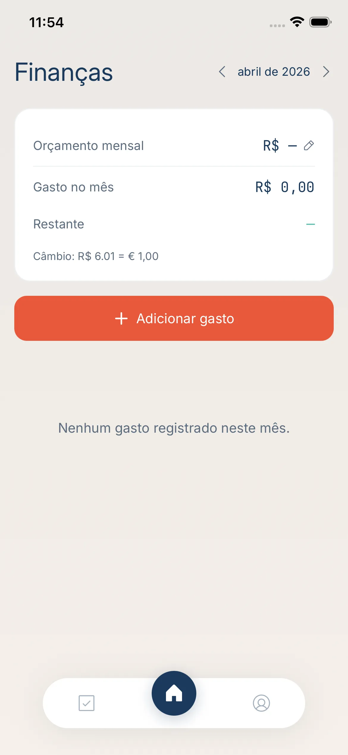 Screenshot: Gestão financeira